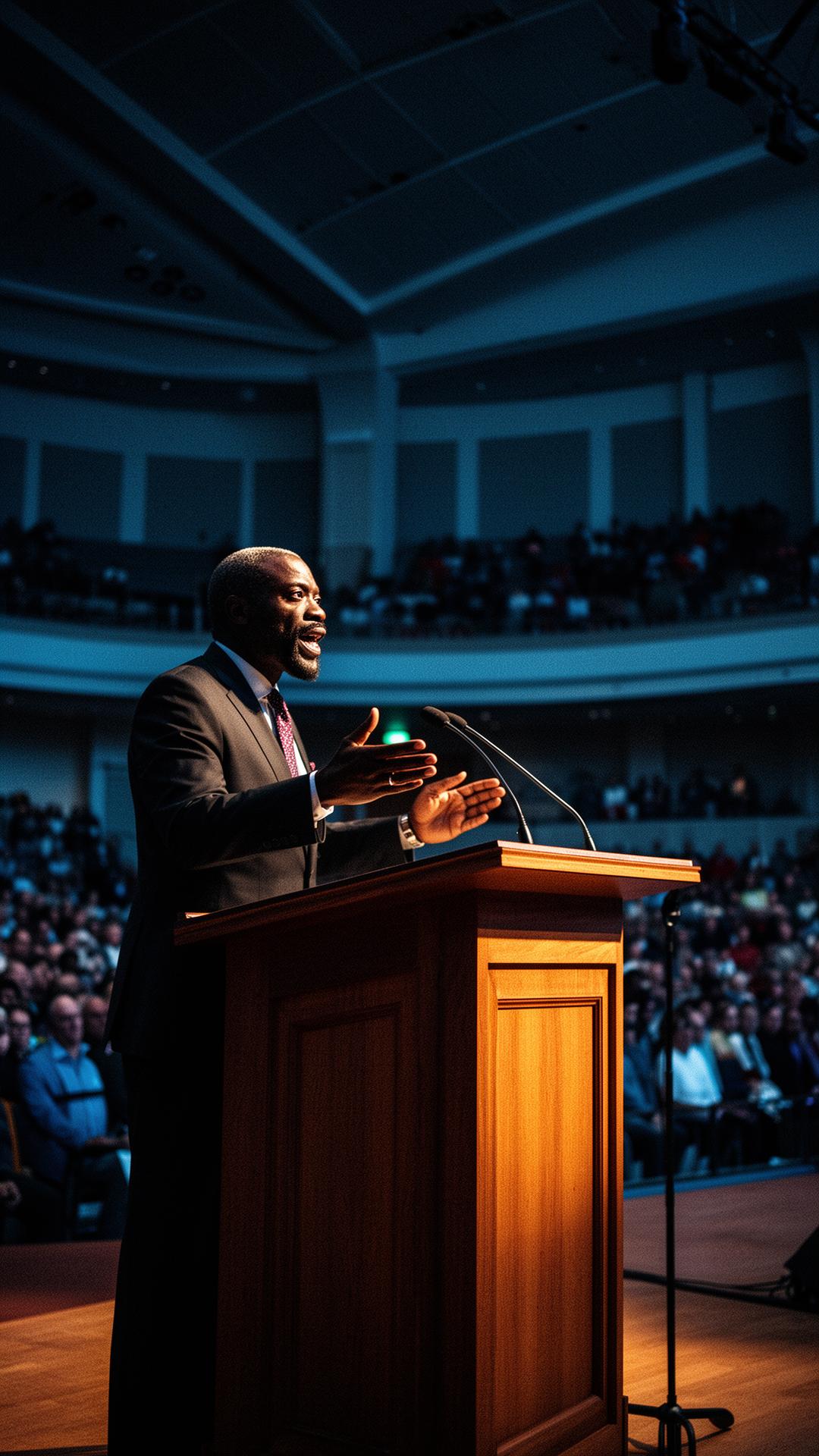 Pastor preaching at the conference